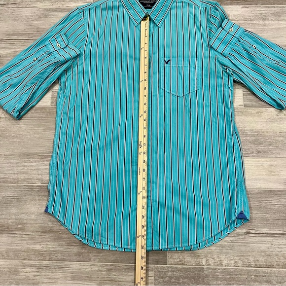 AMERICAN EAGLE Men's Size Large Tall Striped Shirt Vintage Fit. See‎ Description - Picture 8 of 14